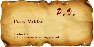 Puns Viktor névjegykártya